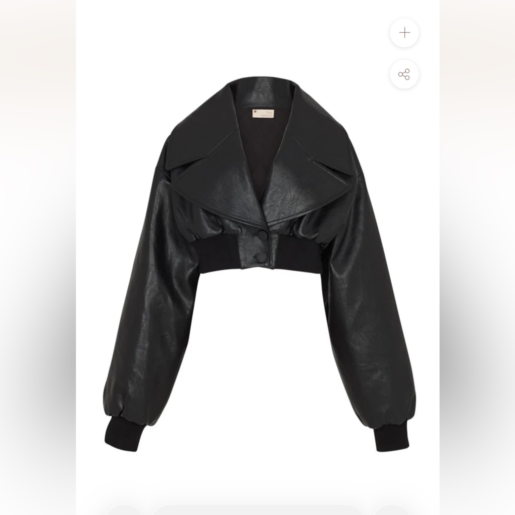 Brand New Reversible Faux Leather Bomber In Black
